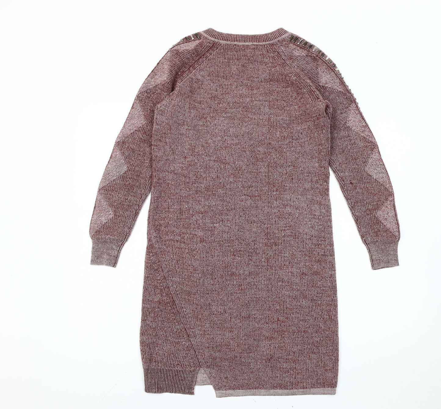 Intropia Women’s Red Wool Alpaca Beaded Tunic Jumper XS