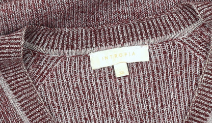 Intropia Women’s Red Wool Alpaca Beaded Tunic Jumper XS