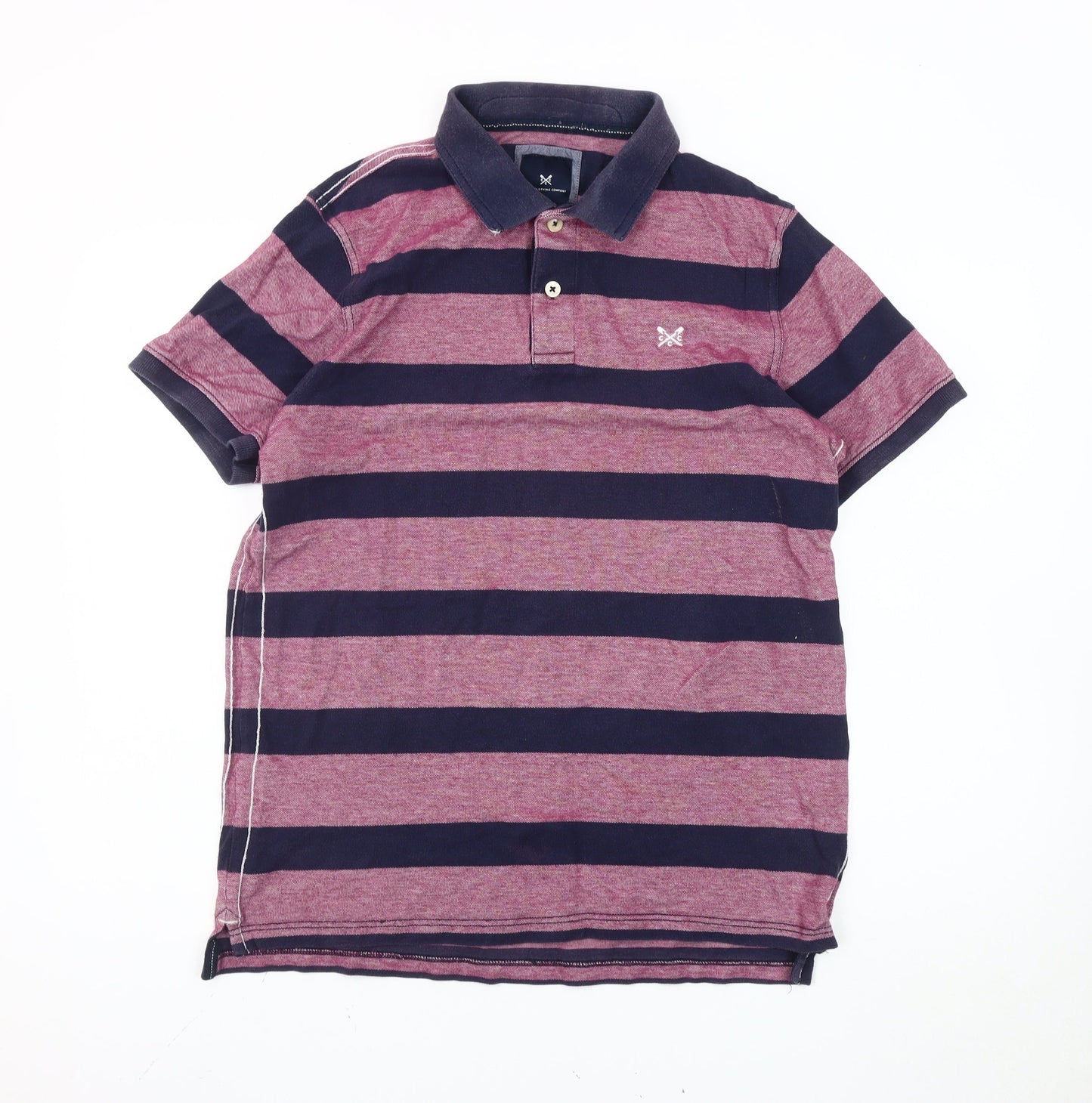 Crew Clothing Company Men's Purple Striped Polo Shirt M Regular Fit