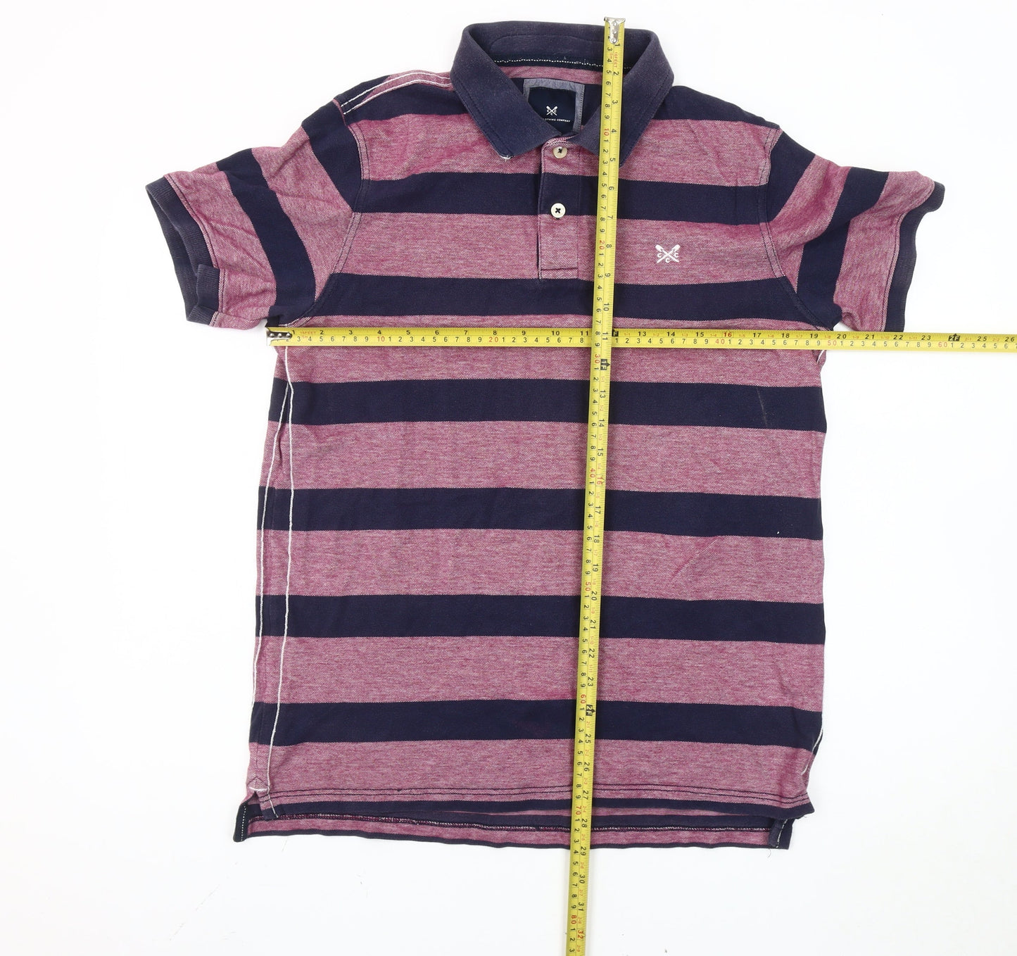 Crew Clothing Company Men's Purple Striped Polo Shirt M Regular Fit