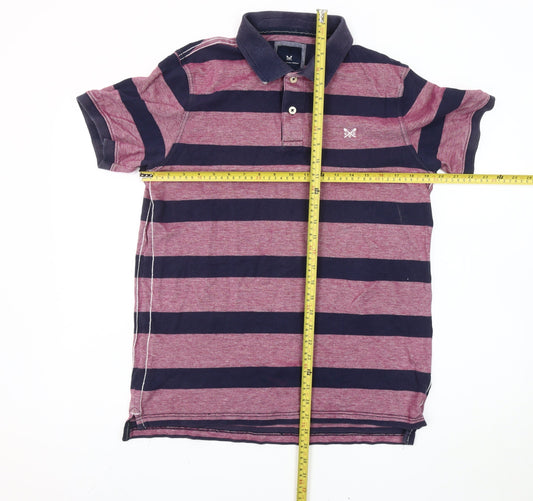 Crew Clothing Company Men's Purple Striped Polo Shirt M Regular Fit