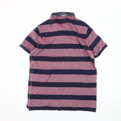 Crew Clothing Company Men's Purple Striped Polo Shirt M Regular Fit
