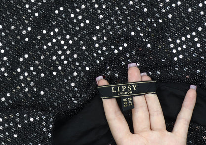 Womens UK Size 20 Lipsy Black Cropped T-Shirt