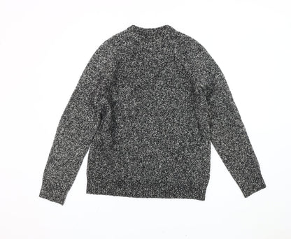 H&M L.O.G.G. Men’s Grey Chunky-Knit Crew Neck Jumper Size S