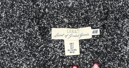 H&M L.O.G.G. Men’s Grey Chunky-Knit Crew Neck Jumper Size S