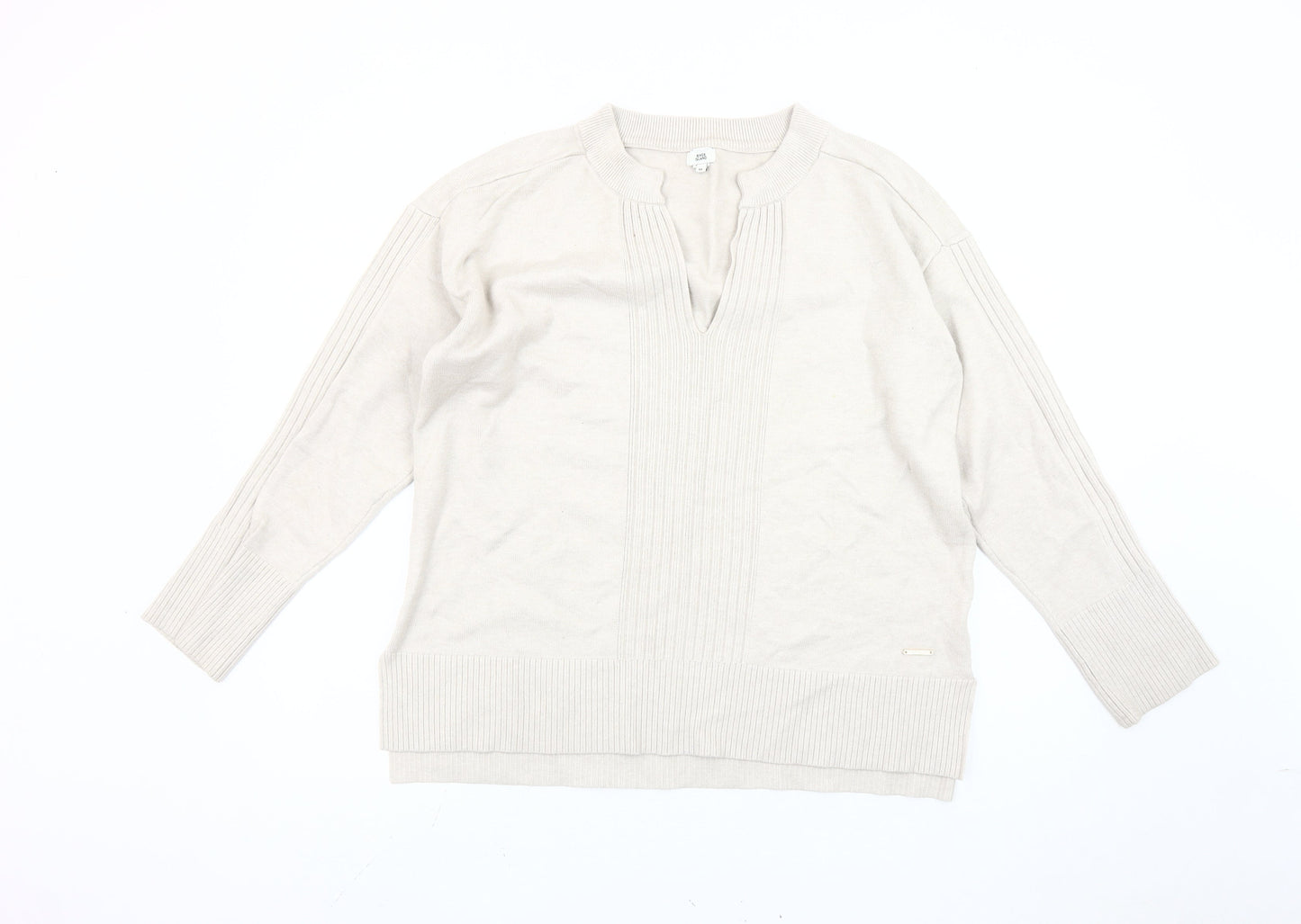 Womens UK Size M River Island Beige Pullover Jumper