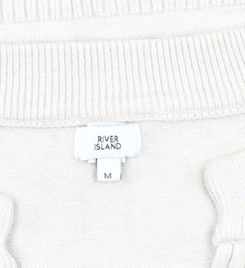 Womens UK Size M River Island Beige Pullover Jumper