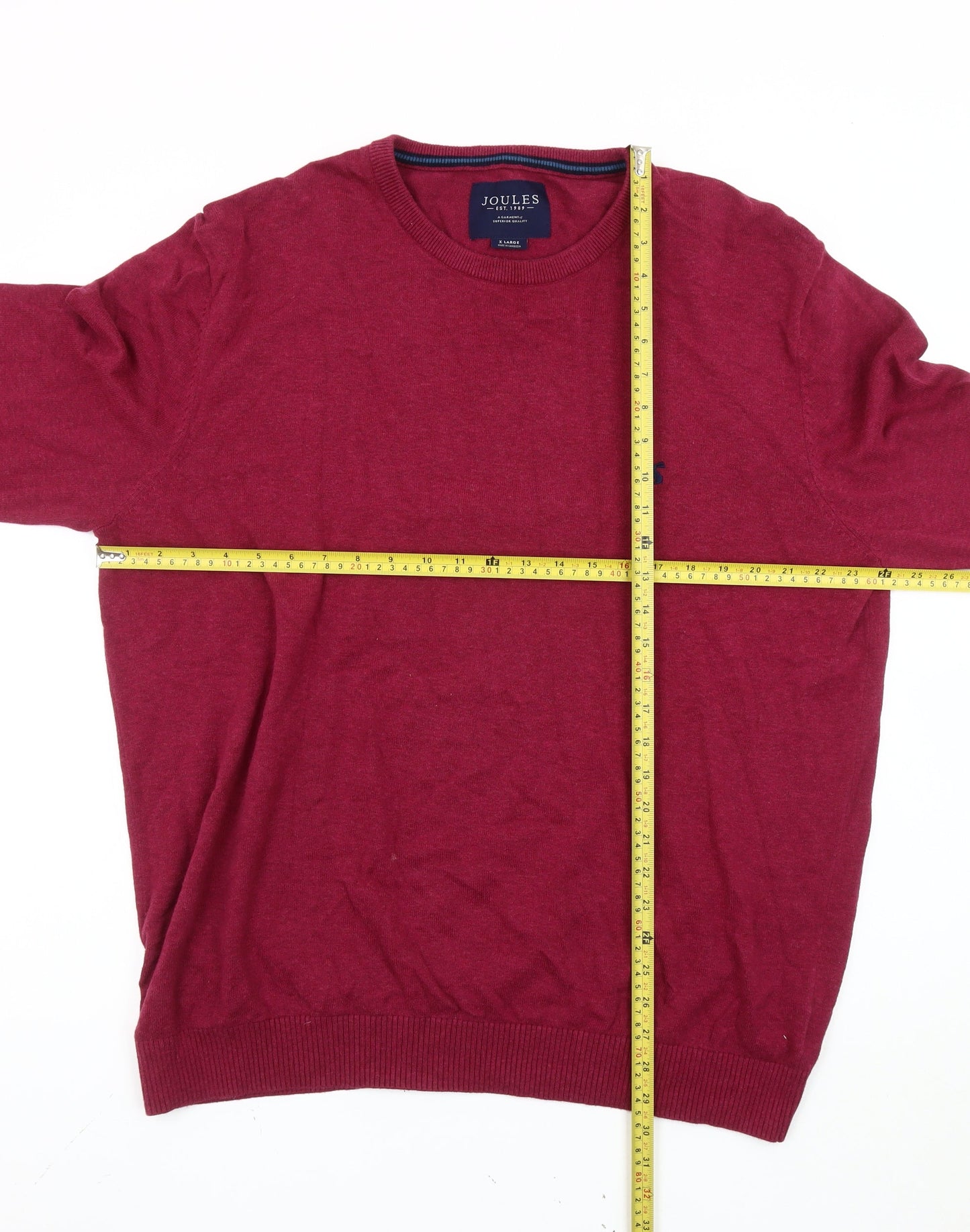 Joules Men’s Red XL Pullover Cotton Crew Neck Jumper