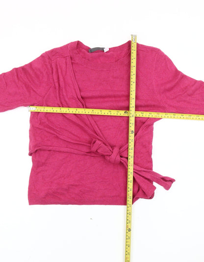 Womens UK Size 8 Mint Velvet Pink Wrap Jumper