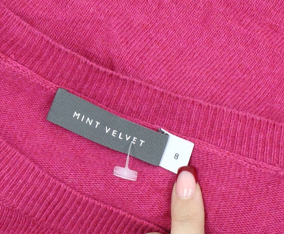 Womens UK Size 8 Mint Velvet Pink Wrap Jumper