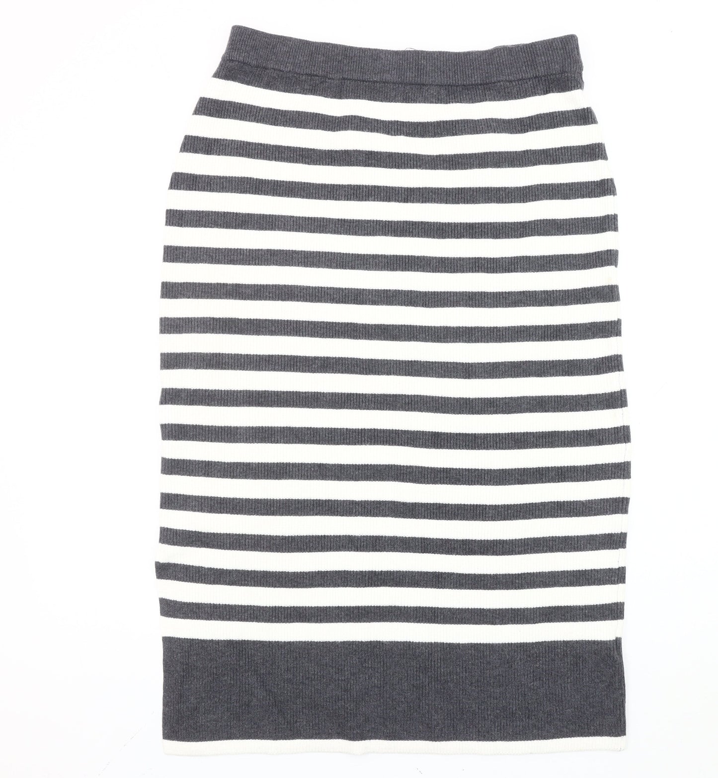 Marks and Spencer Women’s Grey Striped Midi Pencil Skirt L