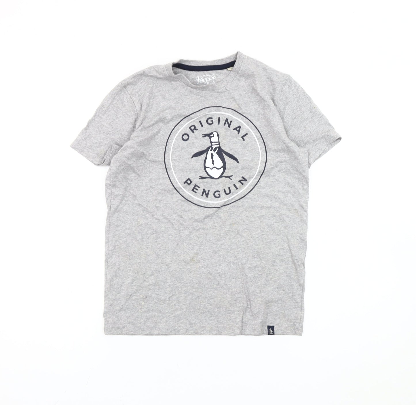 Original Penguin Boys Grey Logo T-Shirt 10-11 Years Short Sleeve Casual