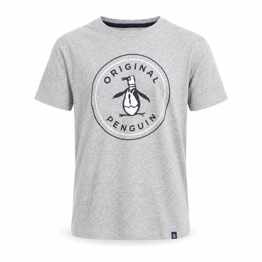 Original Penguin Boys Grey Logo T-Shirt 10-11 Years Short Sleeve Casual