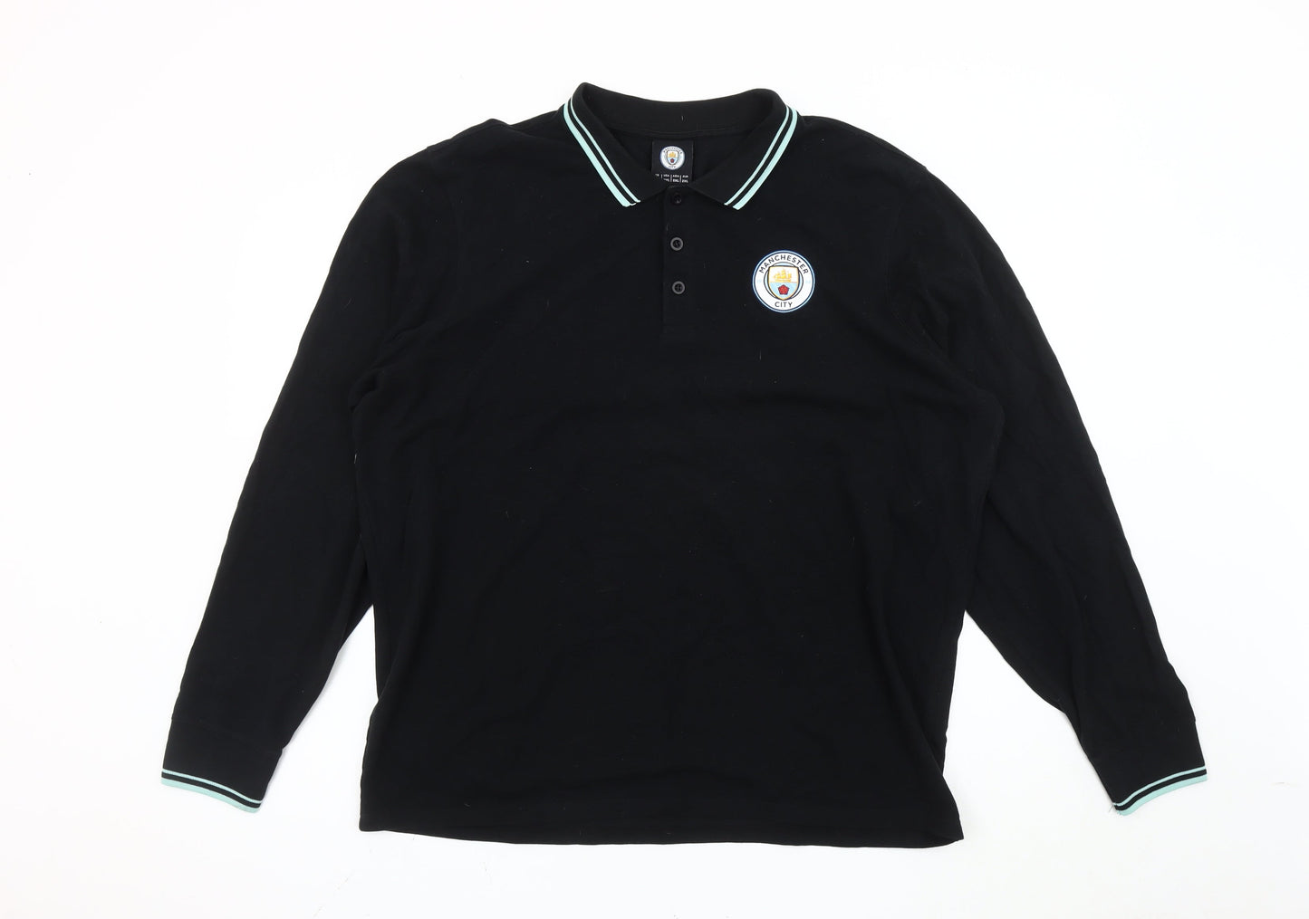 Fanatics Men’s Manchester City Black 2XL Long Sleeve Polo Shirt