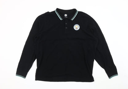 Fanatics Men’s Manchester City Black 2XL Long Sleeve Polo Shirt