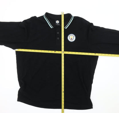 Fanatics Men’s Manchester City Black 2XL Long Sleeve Polo Shirt
