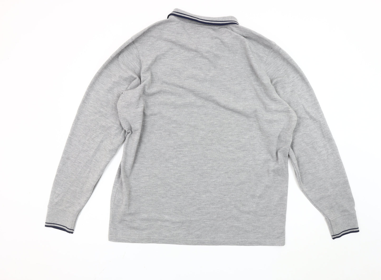 Fanatics Men’s Grey 2XL Long Sleeve Manchester City Polo Shirt