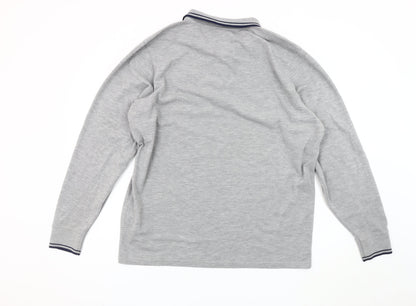 Fanatics Men’s Grey 2XL Long Sleeve Manchester City Polo Shirt