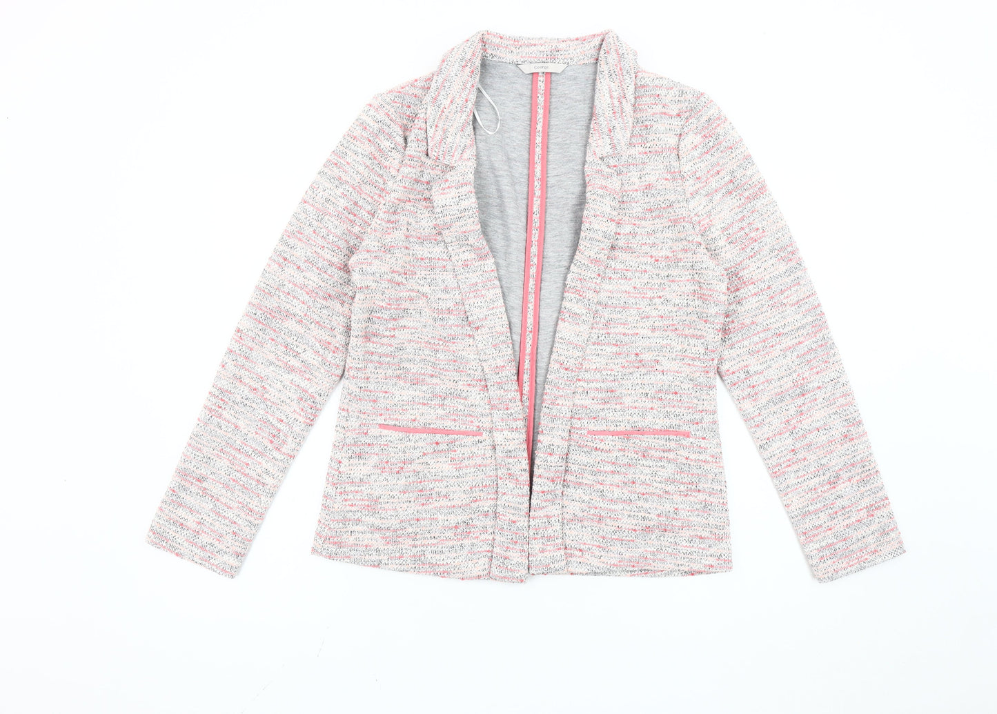 George Women Pink Knit Blazer UK 10 Regular Fit Notch Lapel
