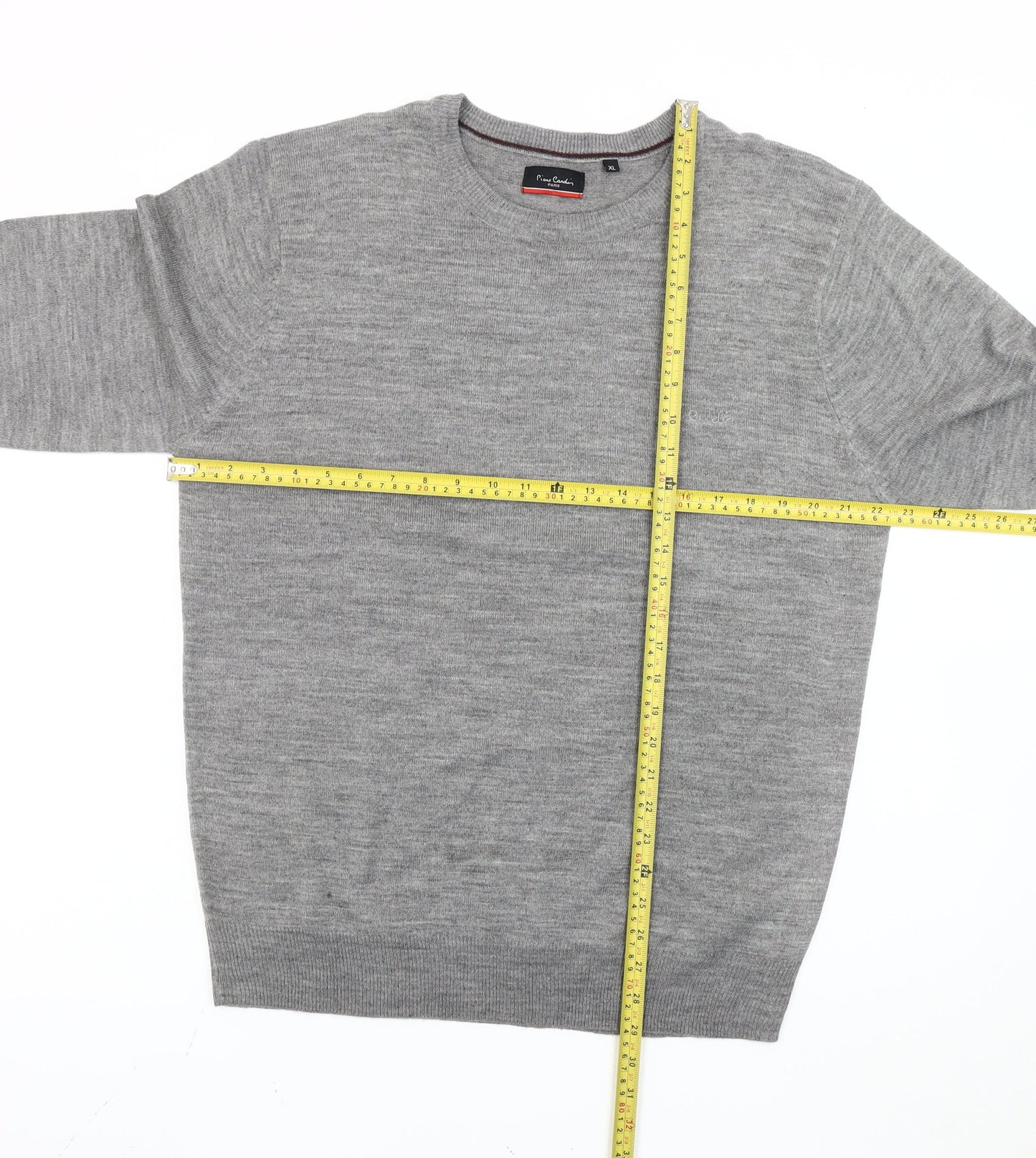 Pierre Cardin Men's Grey XL Pullover Crew Neck Jumper