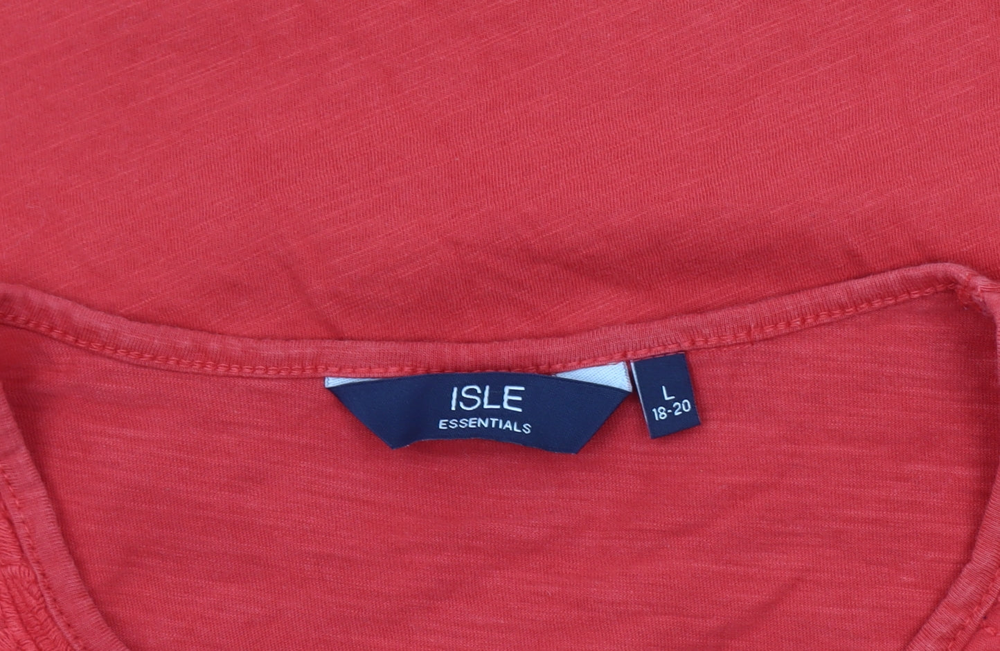 Womens UK Size 18 Isle Essentials Red Basic T-Shirt