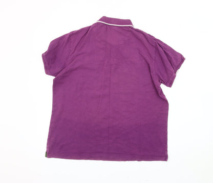 Jeff Banks Men’s Purple Cotton Polo Shirt L Regular Fit Casual