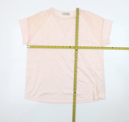 Womens UK Size 14 Marks and Spencer Pink Basic T-Shirt