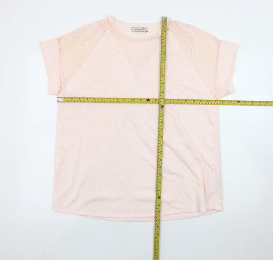 Womens UK Size 14 Marks and Spencer Pink Basic T-Shirt