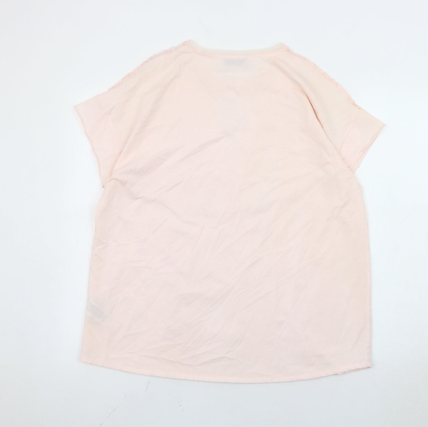 Womens UK Size 14 Marks and Spencer Pink Basic T-Shirt