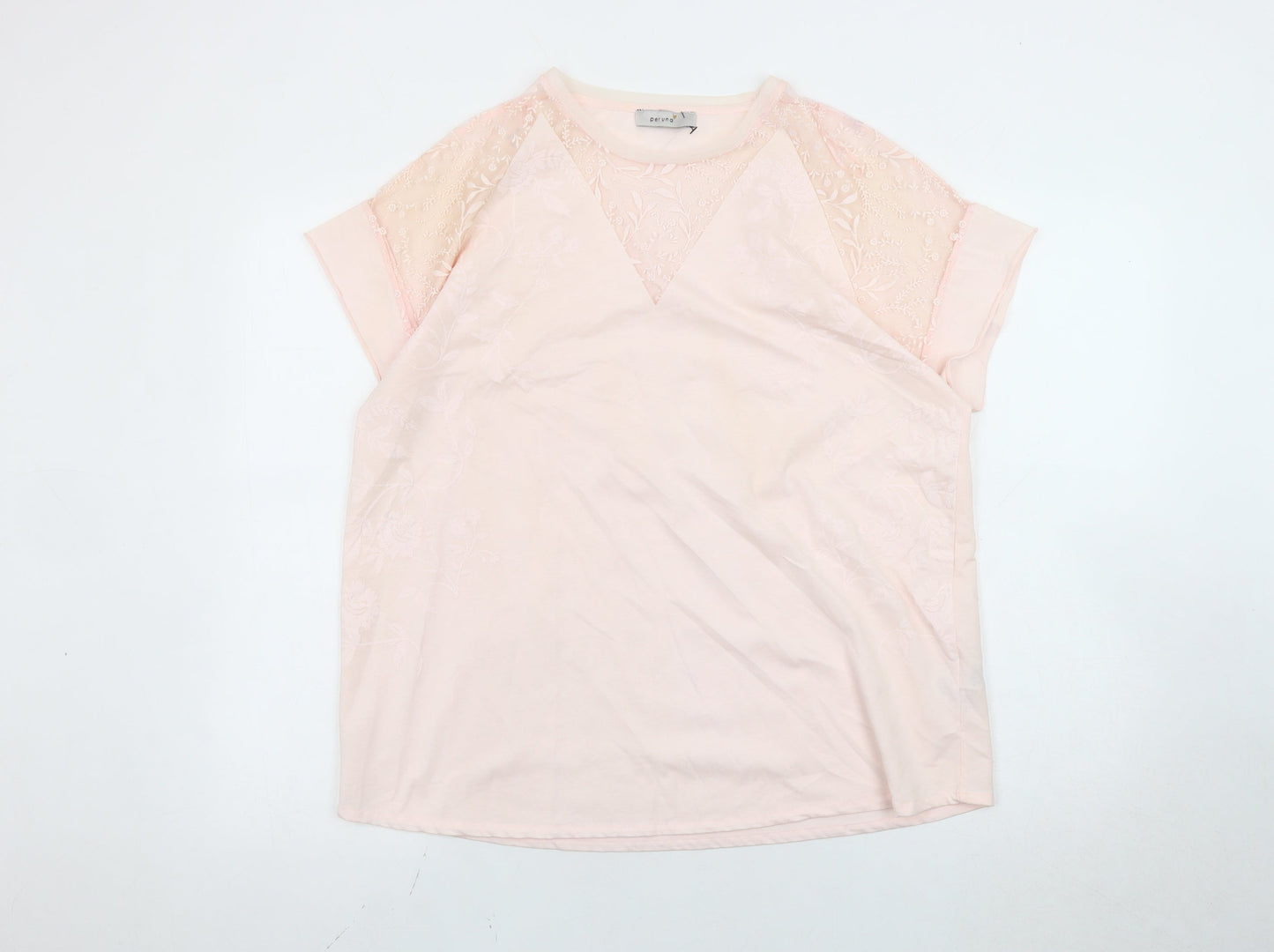 Womens UK Size 14 Marks and Spencer Pink Basic T-Shirt