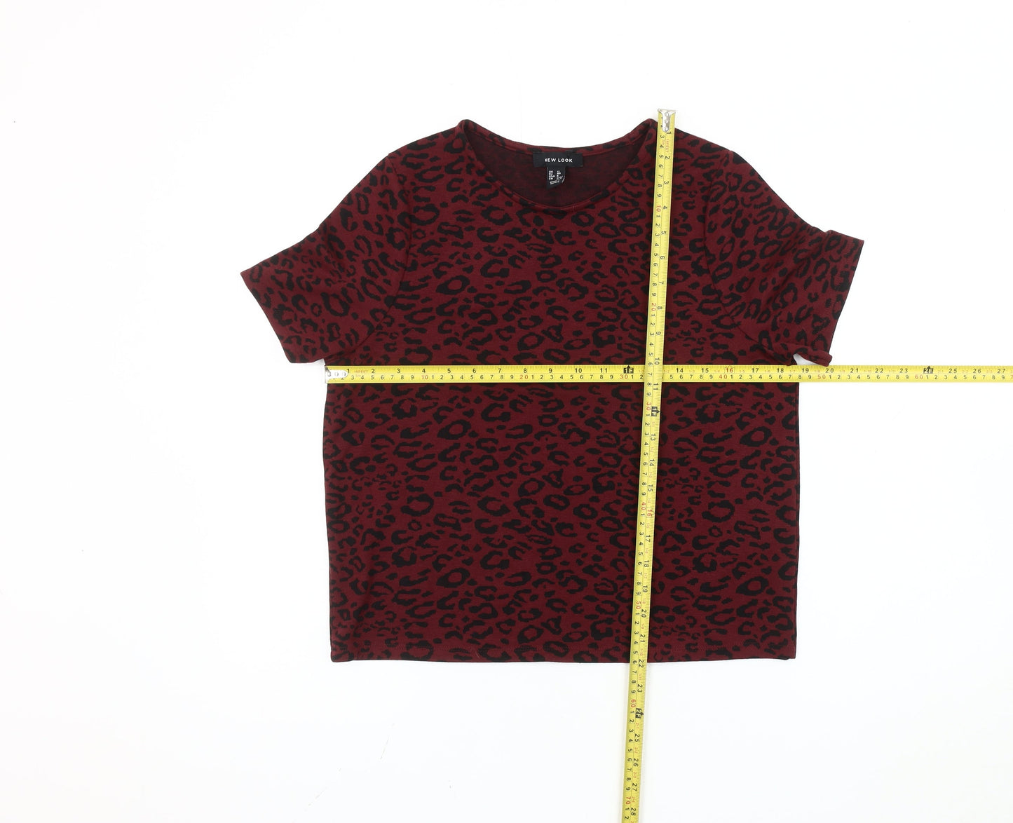 Womens UK Size 12 New Look Red Basic T-Shirt