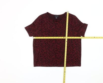 Womens UK Size 12 New Look Red Basic T-Shirt