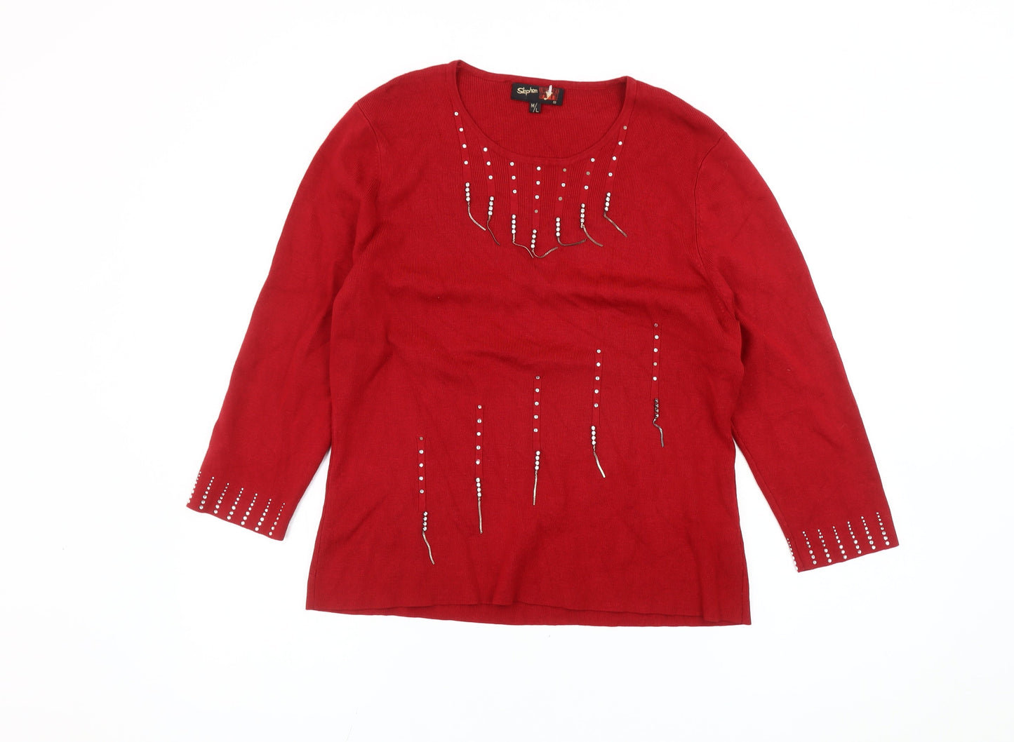 Womens UK Size M Stephen Red Pullover Jumper