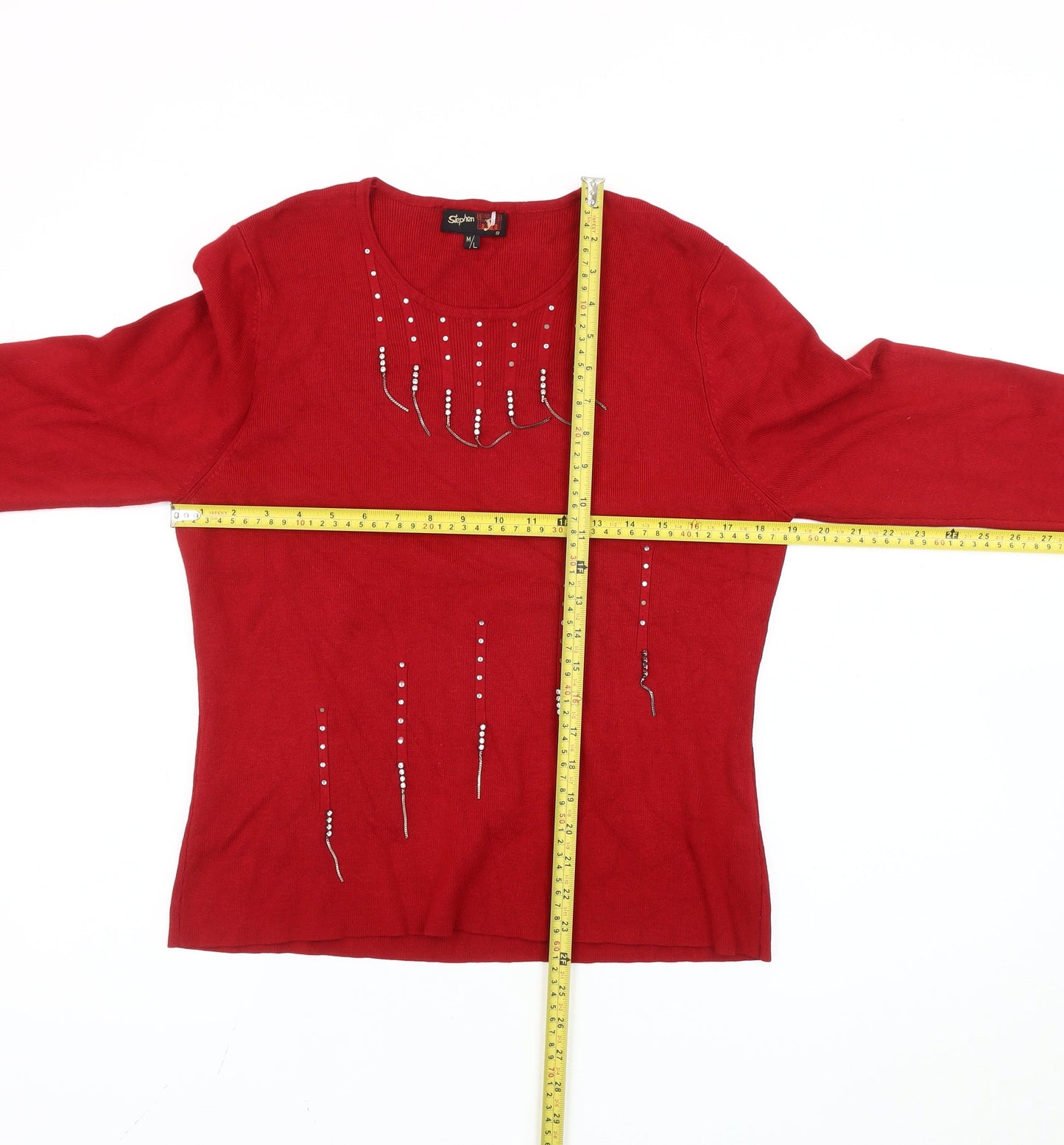 Womens UK Size M Stephen Red Pullover Jumper