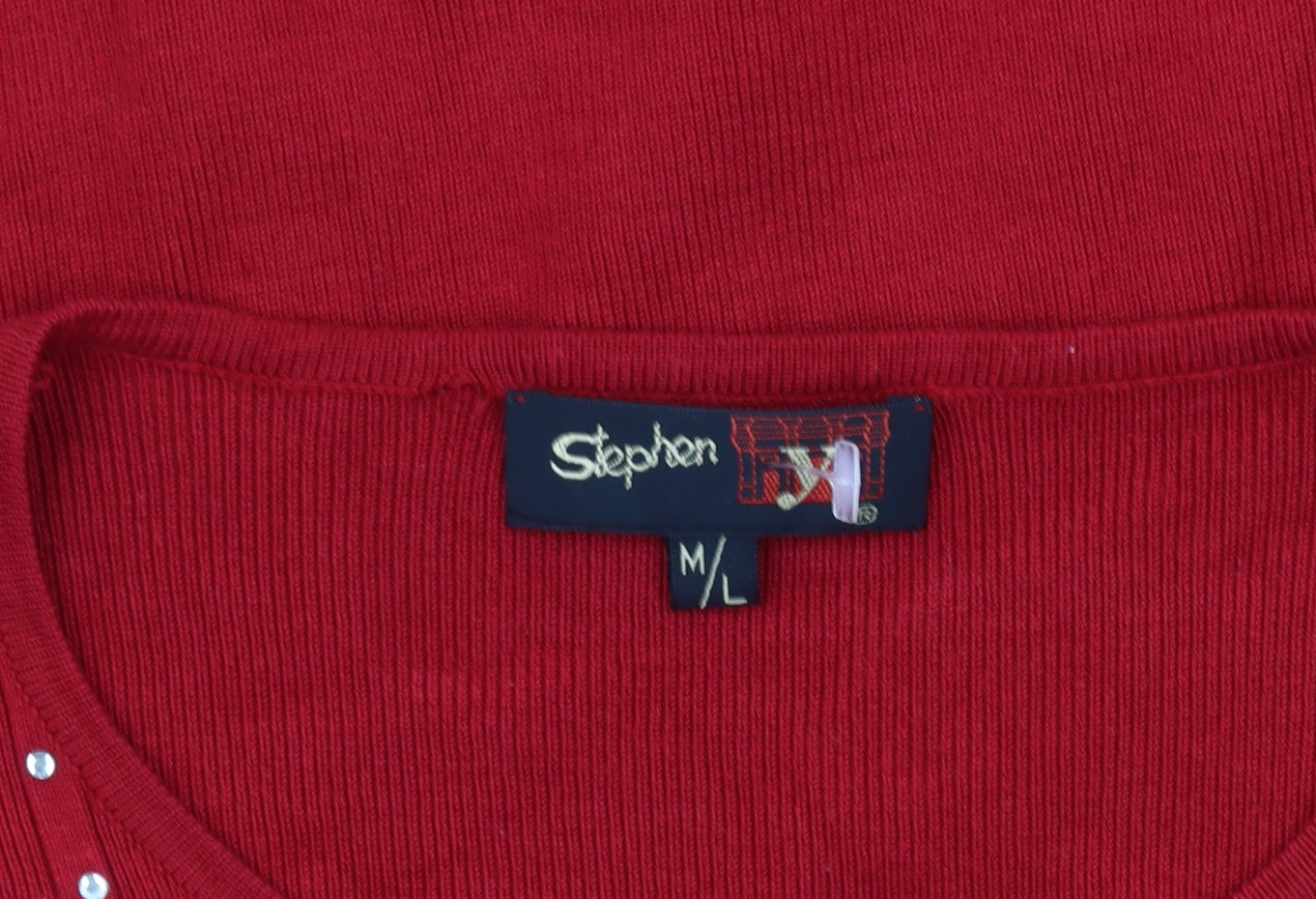 Womens UK Size M Stephen Red Pullover Jumper