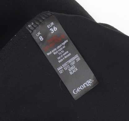 George Women's Black Sequin Geometric High Rise Pencil Skirt Size 8