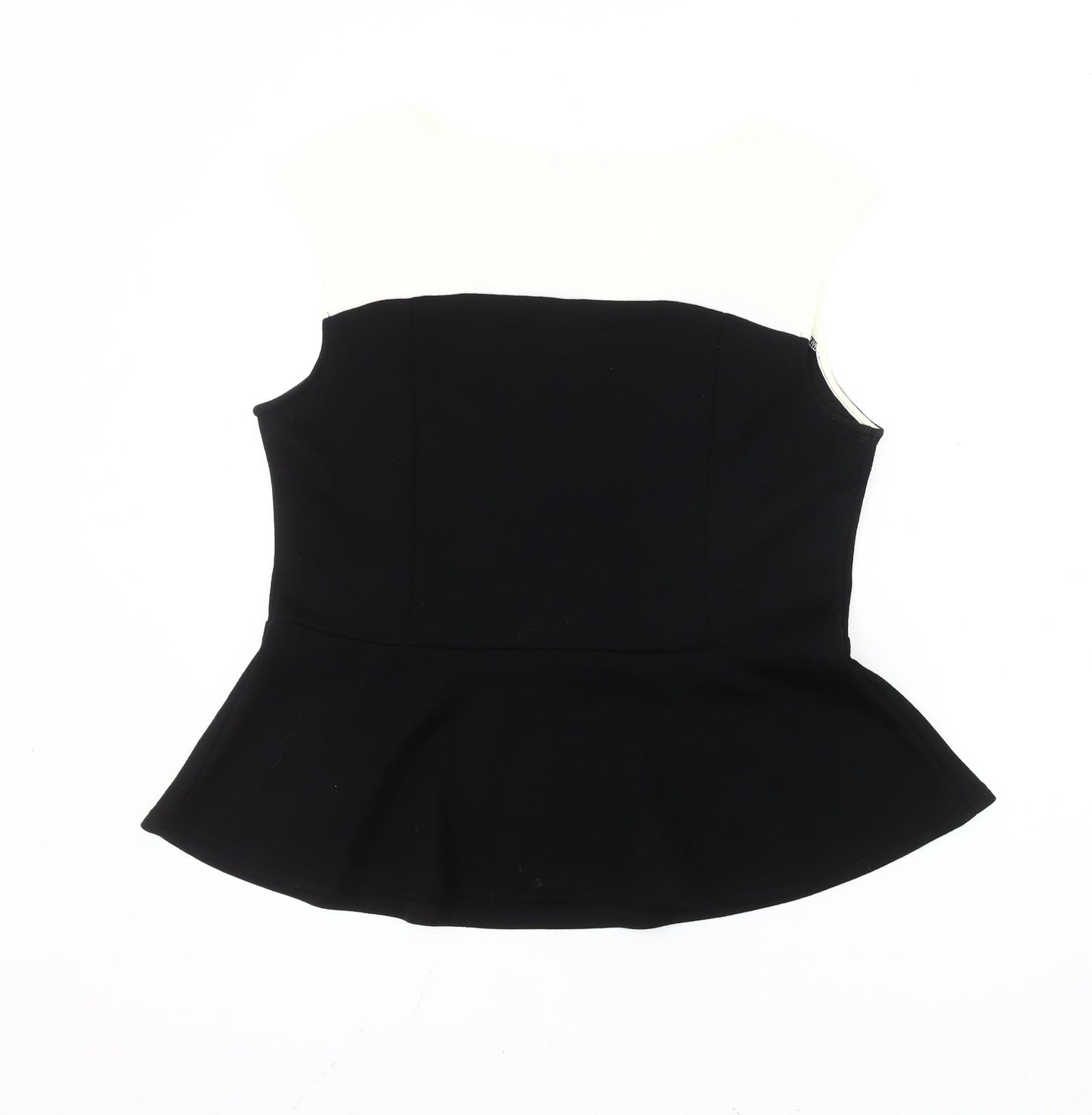 Womens UK Size 18 Roman Black Peplum Blouse