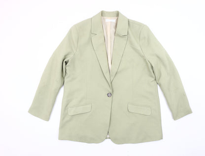 Primark Women’s Green Blazer L Regular Fit Single-Breasted Tailored