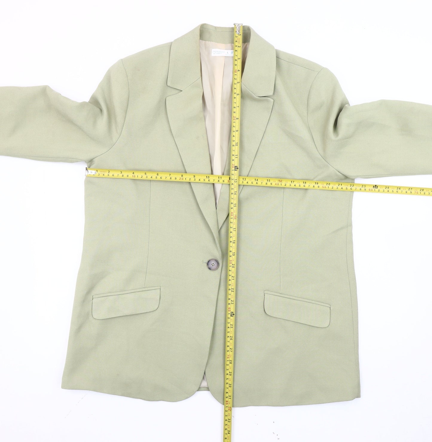 Primark Women’s Green Blazer L Regular Fit Single-Breasted Tailored