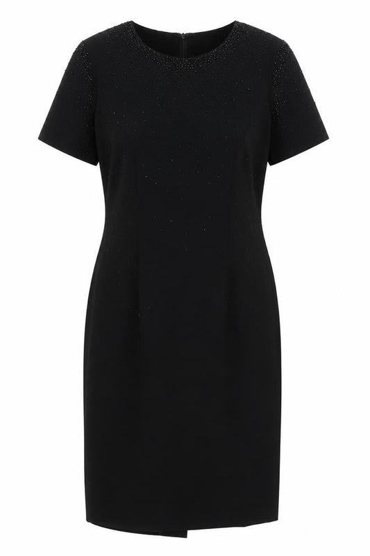 Alexon Women’s Black Beaded Sheath Dress UK 12 Knee Length