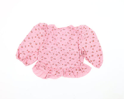 Womens UK Size 18 New Look Pink Cropped Blouse