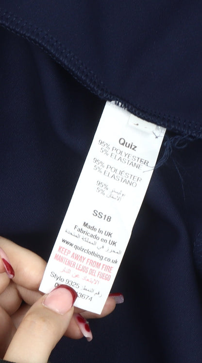 Quiz Women’s Blue Cropped Suit Jacket M Regular Fit Stretch