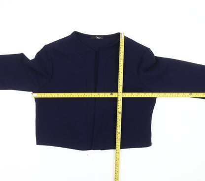 Quiz Women’s Blue Cropped Suit Jacket M Regular Fit Stretch