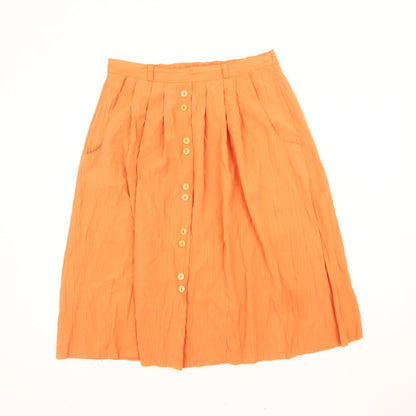 Design Essentials Women Orange Size 12 A-Line Button Casual Skirt