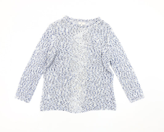 CC Womens Multicoloured Cable-Knit Jumper Size S Crew Neck