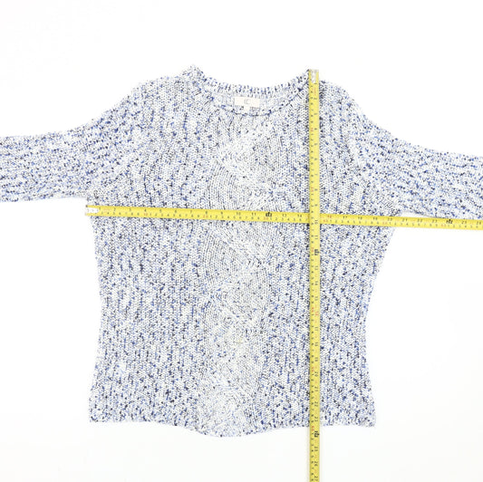 CC Womens Multicoloured Cable-Knit Jumper Size S Crew Neck