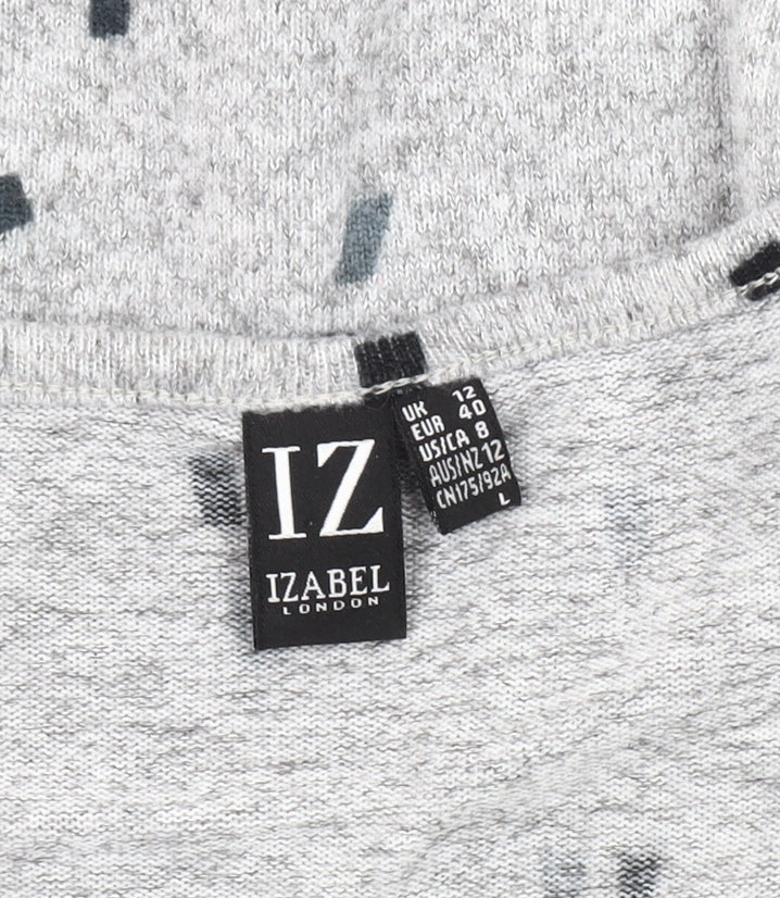 Womens UK Size 12 Izabel London Grey Pullover Jumper