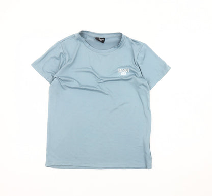 Tapout Boys Blue 9-10 Yrs Regular Fit Short Sleeve Crew Neck T-Shirt