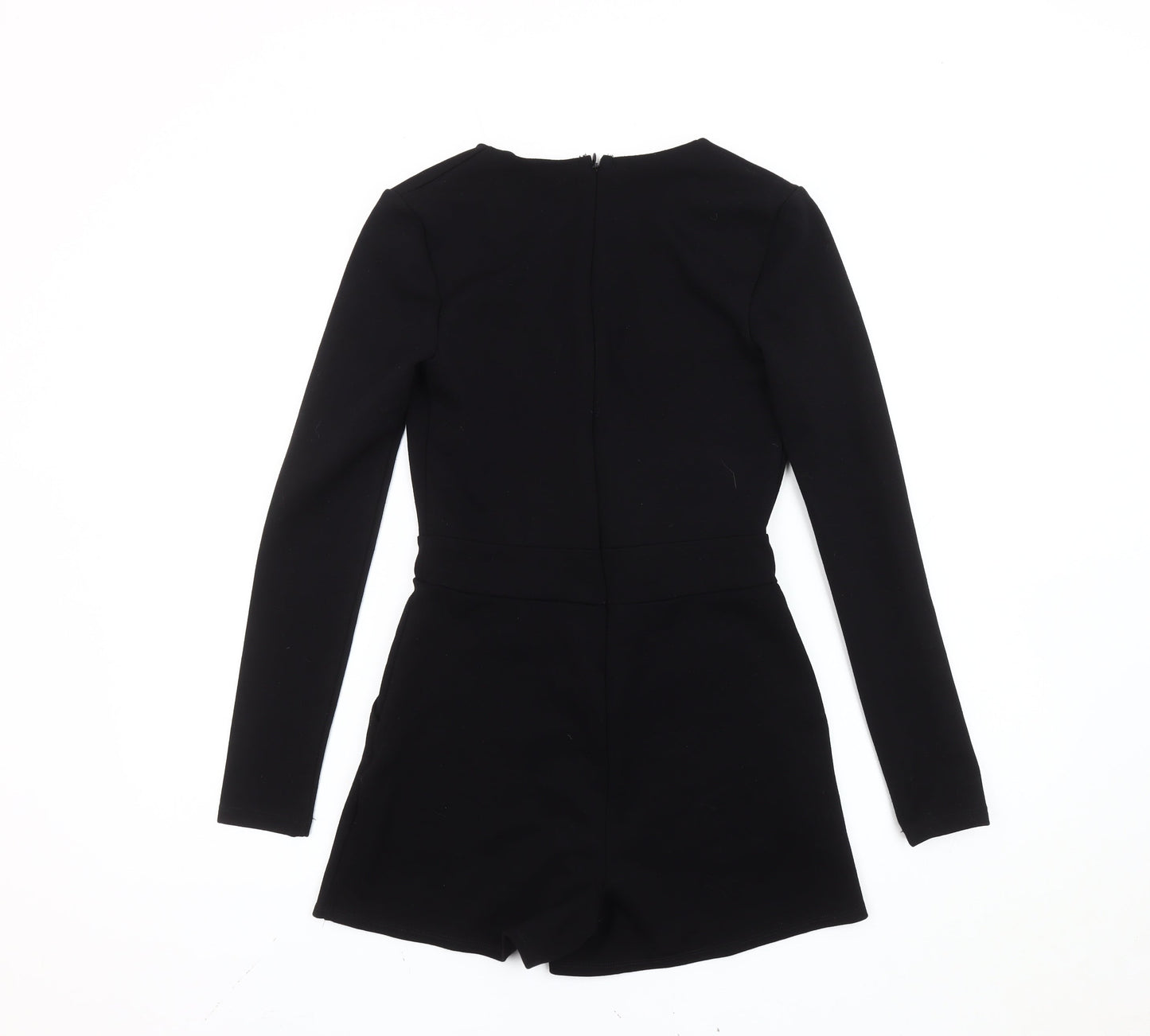 Silence + Noise Women’s Black XS Long Sleeve V-Neck Playsuit