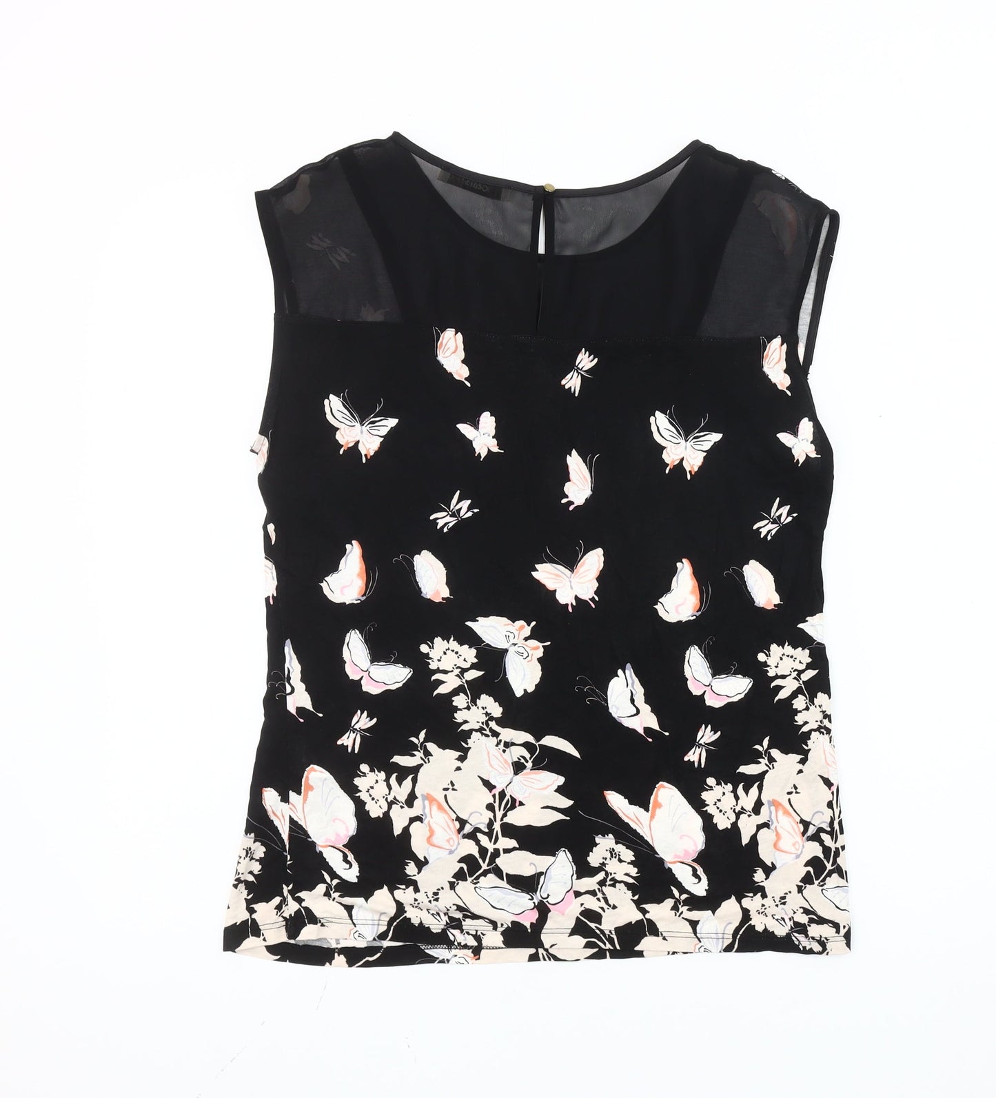 Womens UK Size M Oasis Black Basic Blouse